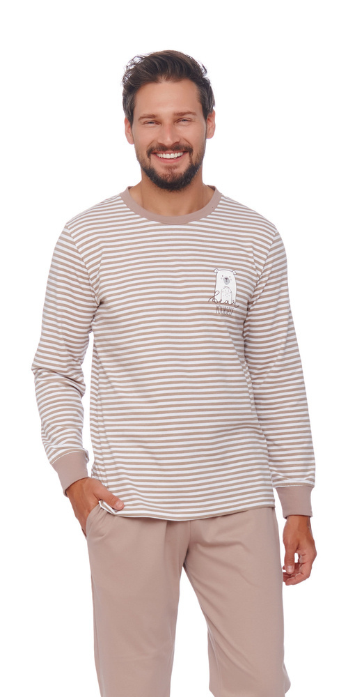4530 "Bear" Piżama Męska Doctor Nap - beige