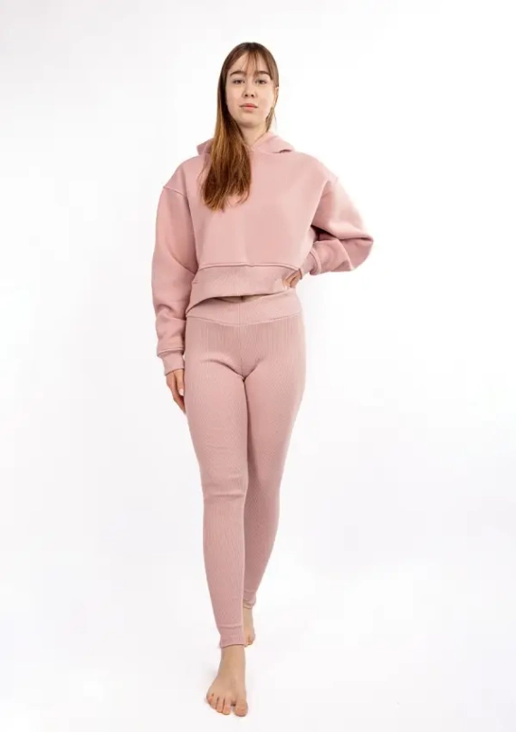 DK-K-B13 Dresowy komplet damski Dkaren - pudrowy róż 