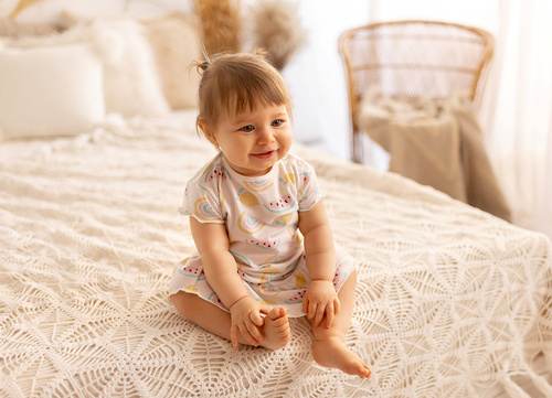 0323AA "Fruit Party" Sukienkobody krótki rękaw Makoma