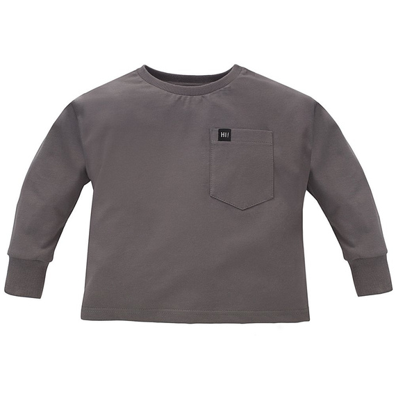 Teo Bluzka dla chłopca z kieszonką Pinokio - grafit