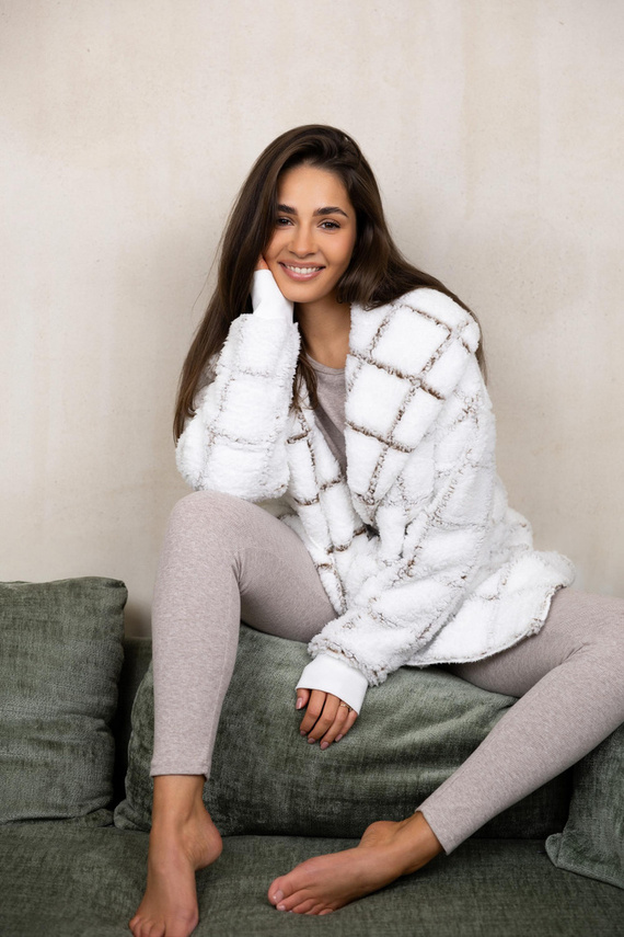 Sensis Delphine Kardigan - biały-kratka