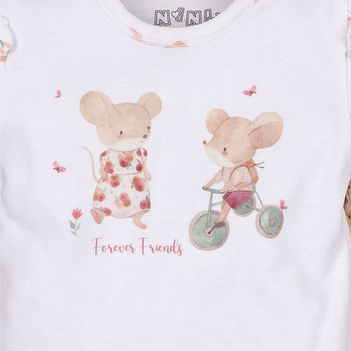 ABN-5690 Body niemowlęce Nini Małe Myszki bawełna organiczna napy ramię antyalergiczne