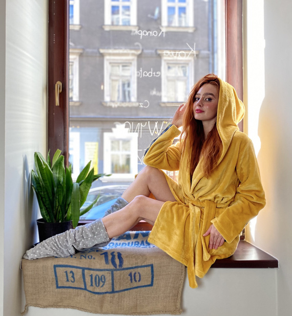 626 Abigail Krótki Szlafrok damski Forex - miodowy