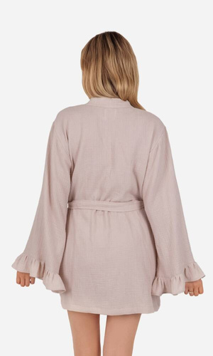 Mela Szlafrok damski muślinowy ByShelly - beżowy