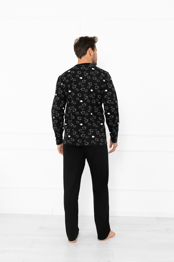 Piżama męska Wito – długi rękaw i dłufie spodnie, bawełna MEGA SOFT Italian Fashion  