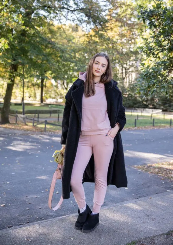 Seattle Dresowy komplet damski Dkaren - pudrowy