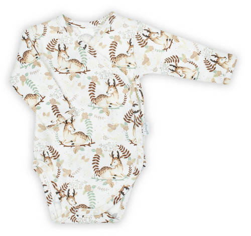 187096 Bibi Kopertowe Body z długim rękawem Nicol - kremowy