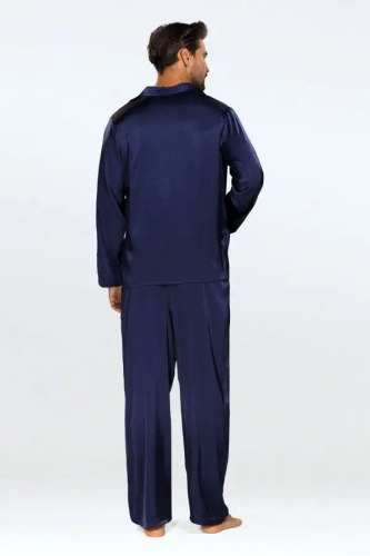 Lukas Piżama Męska Satyna - granatowy
