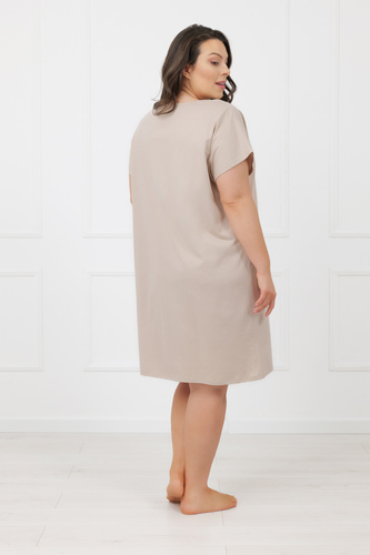 Koszula nocna damska Rima Italian Fashion 100% bawełna krótki rękaw-beżowa
