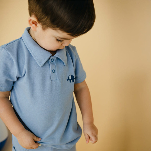 Elephant T-shirt polo Eevi- niebieski
