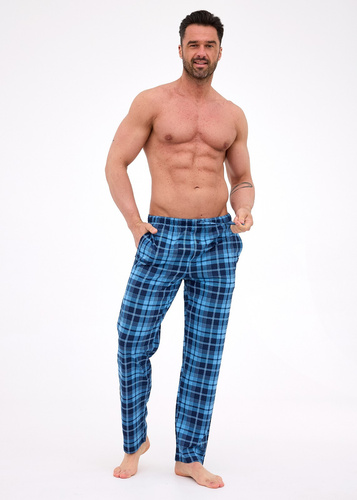 691/62 Spodnie piżamowe męskie Cornette  – długie, w kratkę, bawełna