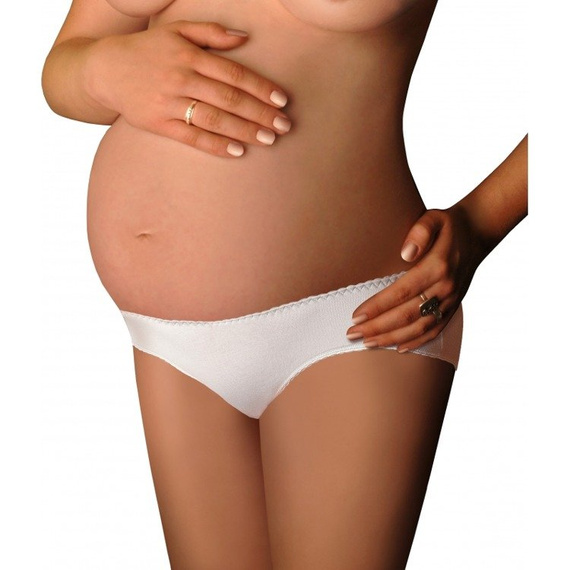 Figi damskie ciążowe Biodrówki Benefit biały