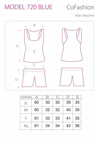 MODEL 720 Piżama damska CoFashion Marc Massimo - niebieski 