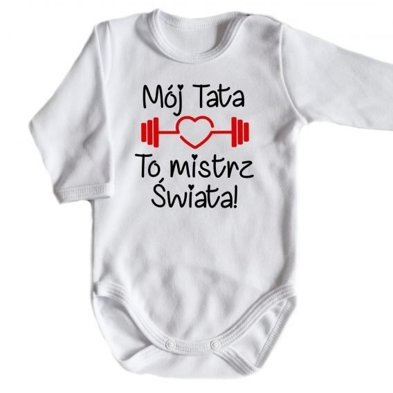 Body długi rękaw "Mój tata to mistrz świata" Moocha czarny