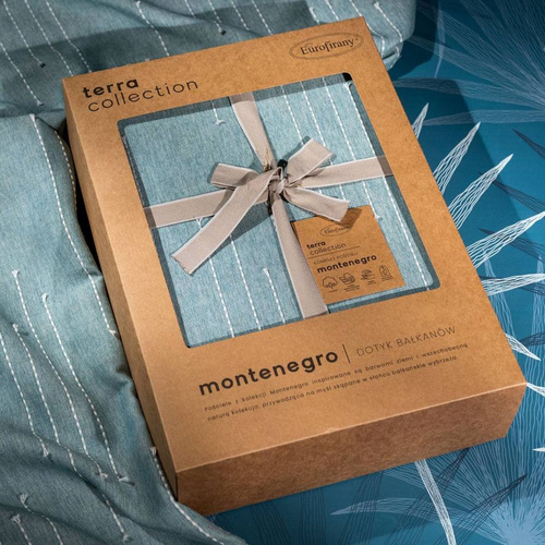 Montenegro 8 pościel z ozdobnymi przeszyciami Eurofirany jasnozielony