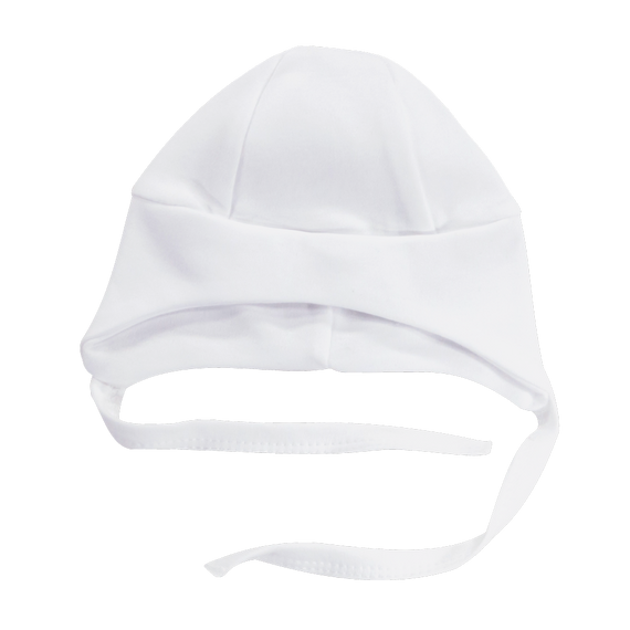 CSB002 Basic Czapka niemowlęca wiązana Mamatti - biały