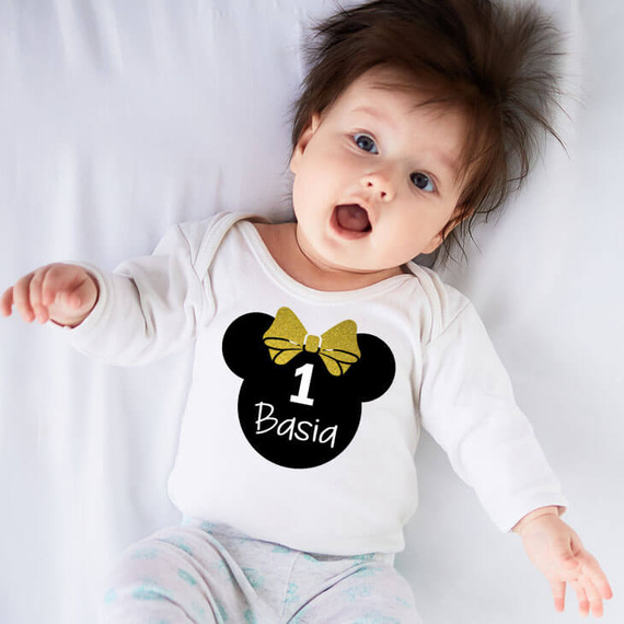 Body długi rękaw na 1 urodziny roczek dla dziewczynki czerwony