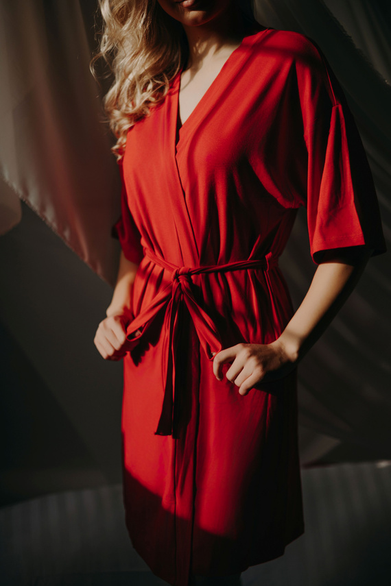 2902 Maddalena Szlafrok damski Teyli - czerwony