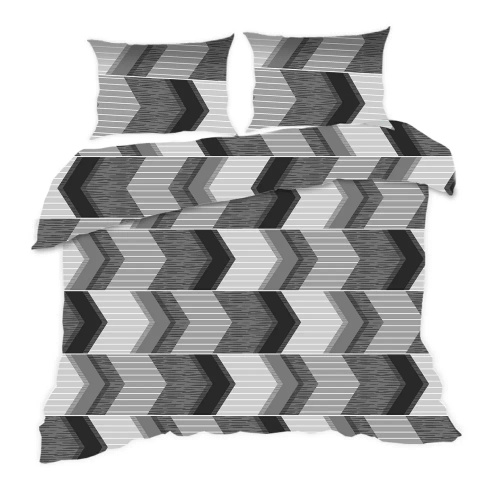 1838N Pościel bawełniana Classic E24 Karo geometria szara  – 100% bawełna, trwała, kolorowa, komplet 2-częściowy