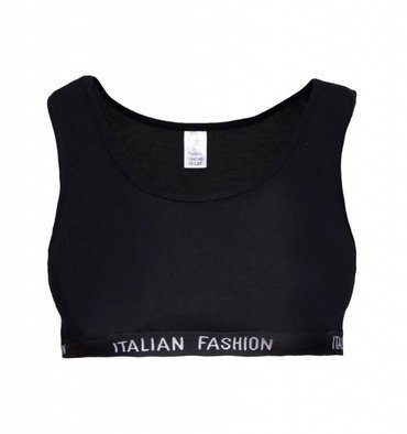 Nikola Stanik dziewczęcy, szerokie ramiączko Italian Fashion- czarny