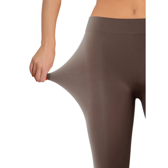 Legginsy Long Bezszwowe kryjące długie Sesto Senso sigaro 