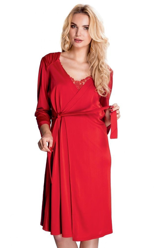 4115 Laura Szlafrok peniuar Mewa - czerwony