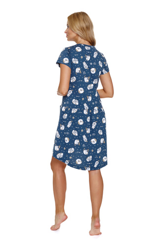 9444 Koszula Nocna ciążowa i do karmienia Doctor Nap - cats (niebieski)