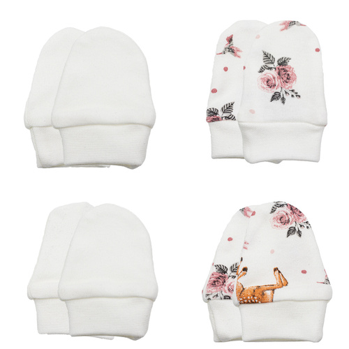 216083 Lala Rękawiczki bawełniane 4-pak Nicol – łapki niedrapki dla niemowląt