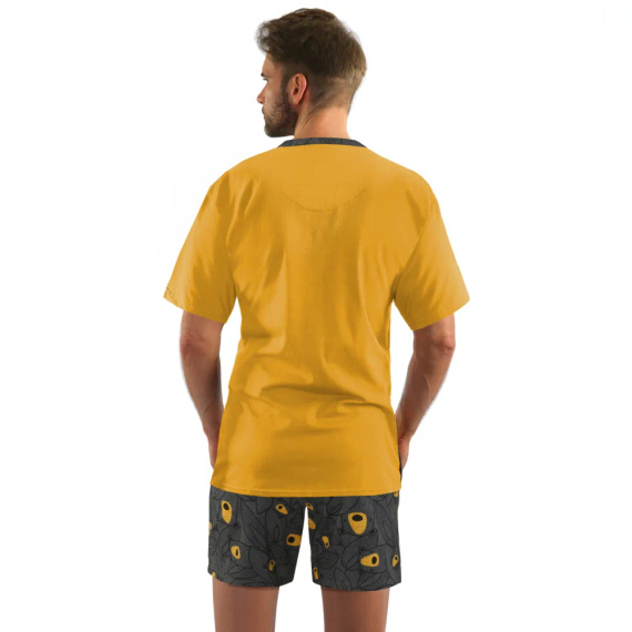 2422/21 Piżama Męska krótki rękaw, spodenki Sesto Senso karmel/grafit