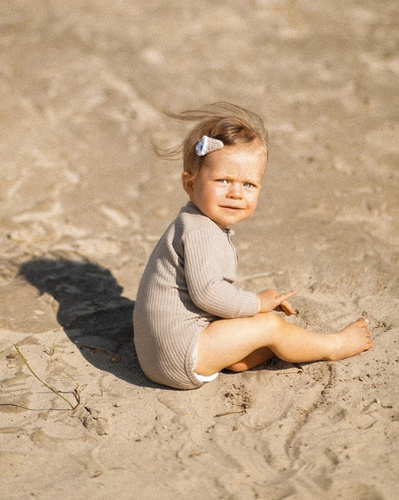 03249DRPS "Waffel Stone" Body polo z długim rękawem Makoma stone