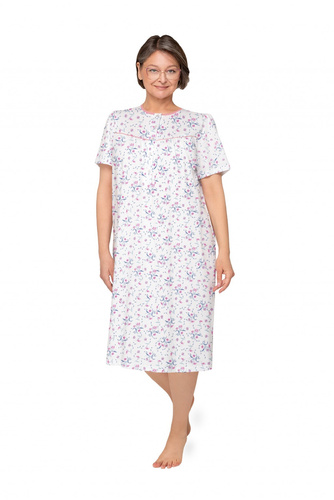 Koszula nocna Bogna I 203 Martel bawełna krótki rękaw guziki 34 brudny róż