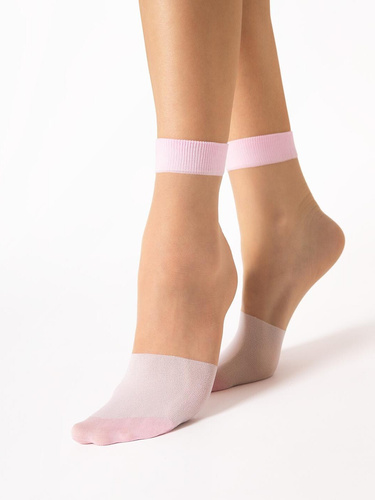 Skarpetki Fiore G1199 Dua 20 den wzór kolorowy komfort- pink
