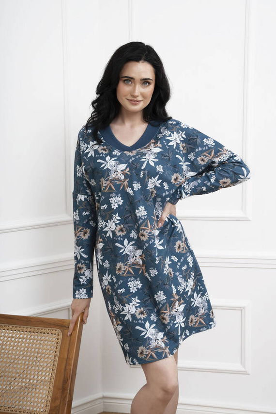 Nikjana tunika damska długi rękaw Italian Fashion - druk