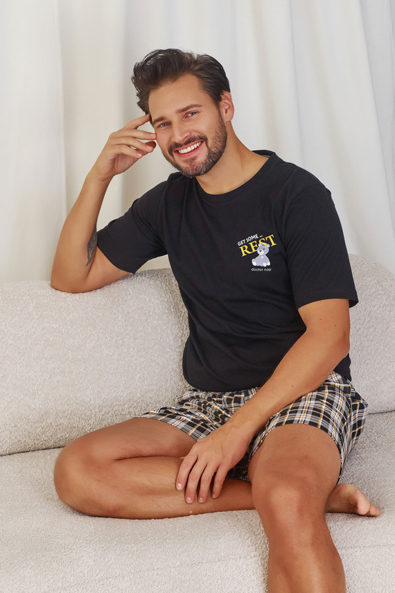 7231 Piżama Męska Doctor Nap - black