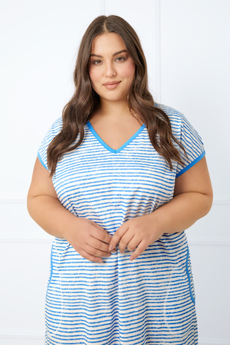 Flota koszula damska z krótkim rękawem Italian Fashion - druk niebieski 