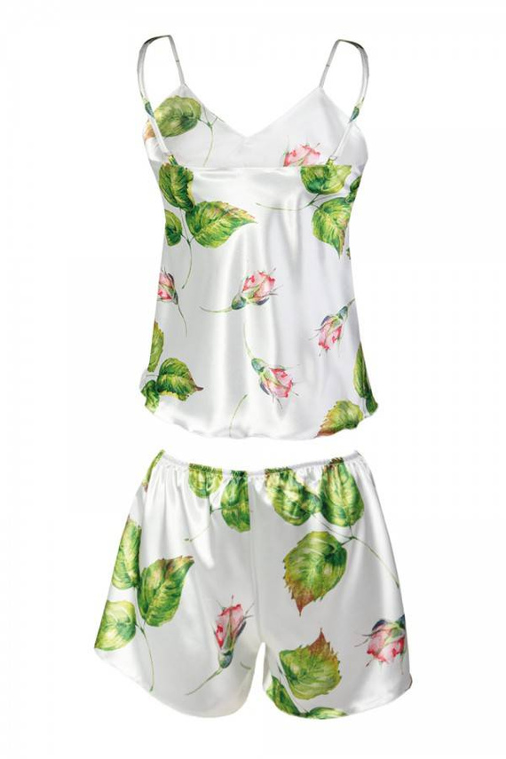 Flowers Komplet piżama damska DKaren -DK-KK 7 biały