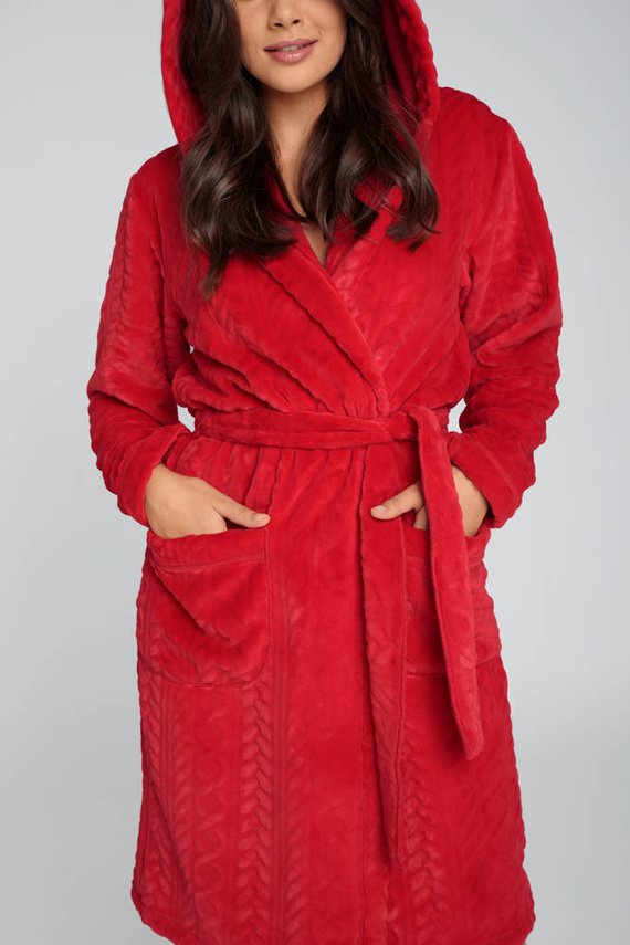 Zala Szlafrok damski polarowy Italian Fashion - czerwony 