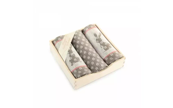 8525/9 Komplet ścierek kuchennych w drewnianym pudełku Zwoltex brązowy 