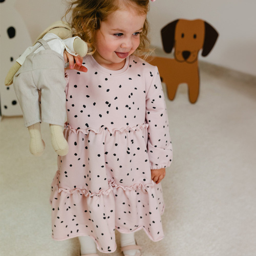 Dogs & Spots Sukienka z długim rękawem Eevi - różowy