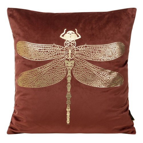 Blink 16 Poszewka dekoracyjna welwetowa ważka Eurofirany ceglany