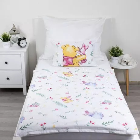 Pościel bawełniana do łóżeczka Kubuś Puchatek 100x135 Jerry Fabrics z zamkiem