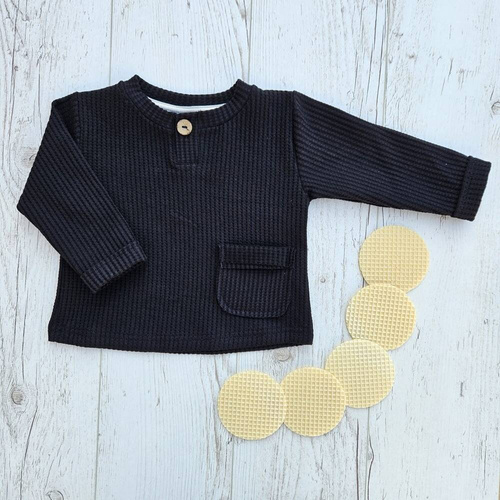 11249PB "Natural Waffel" Bluza polo Makoma black