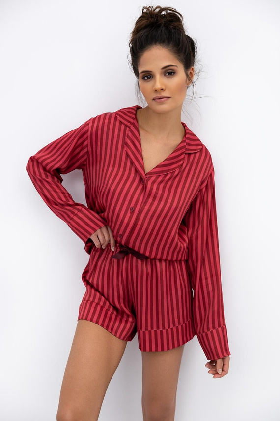 Vivienne Piżama damska Sensis – wiskozowa, rozpinana, w paski