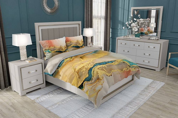 Minerals 009 pościel satynowa minerały złoty Faro