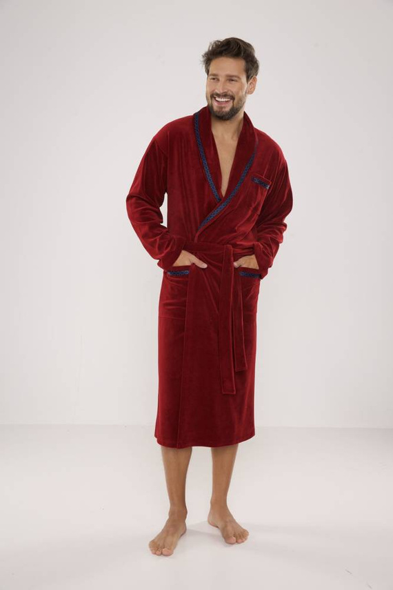 666 Ronaldo szlafrok męski De Lafense - bordo