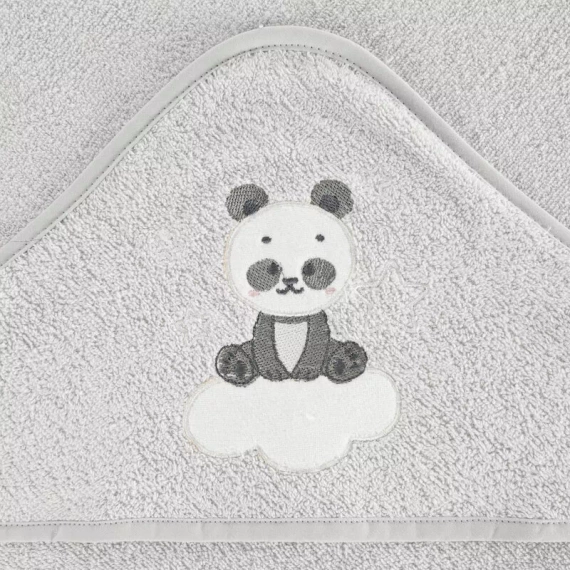 Baby 63 Panda niemowlęce okrycie kąpielowe Eurofirany srebrny 