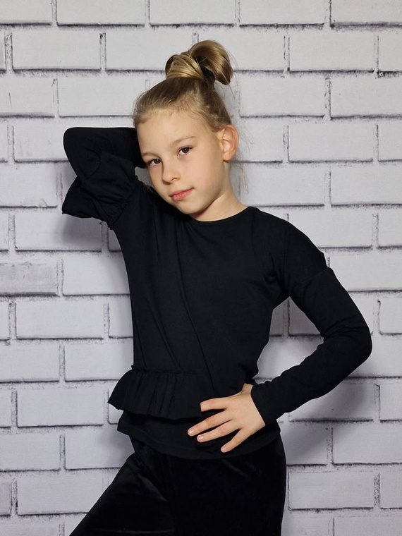 Laura bluzka z długim rękawem Bambarillo czarny