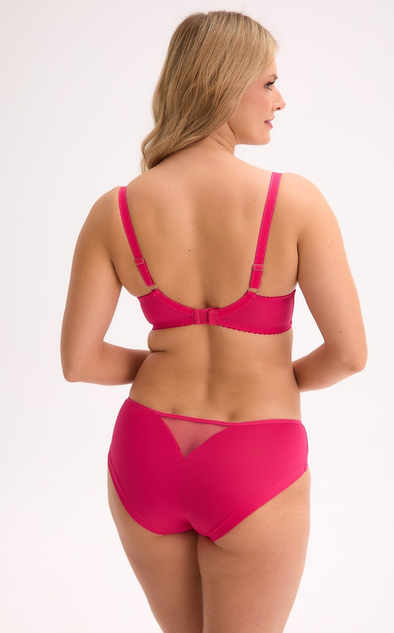 Biustonosz semi soft BS 1322 Rhea Gaia fuksjowy– kwiatowy haft, z fiszbinami, 