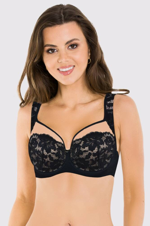 19150 Jasmin Plunge biustonosz miękki soft Mediolano czarny