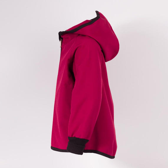 229002 Nicol Kurtka softshell dziewczęca kaptur polar odblask- bordowa 
